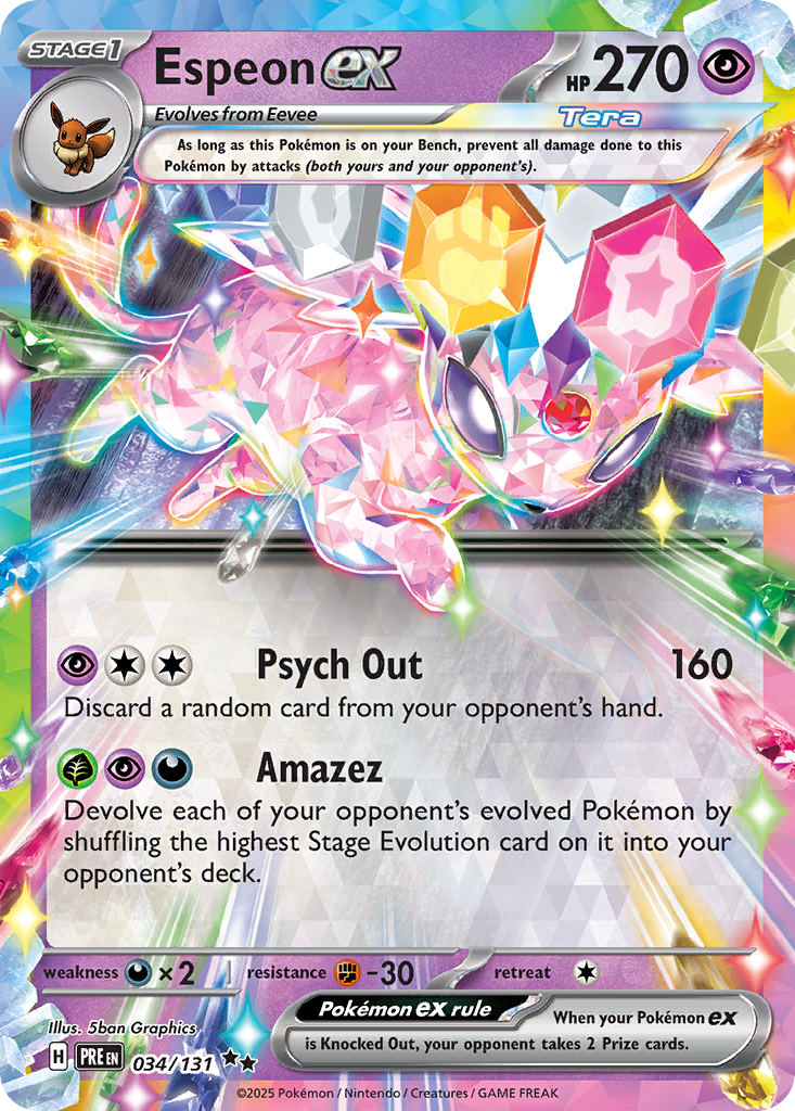 Espeon ex – Prismatic Evolutions 034/131 Pokémon card