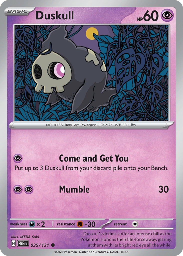 Duskull – Prismatic Evolutions 035/131 Pokémon card