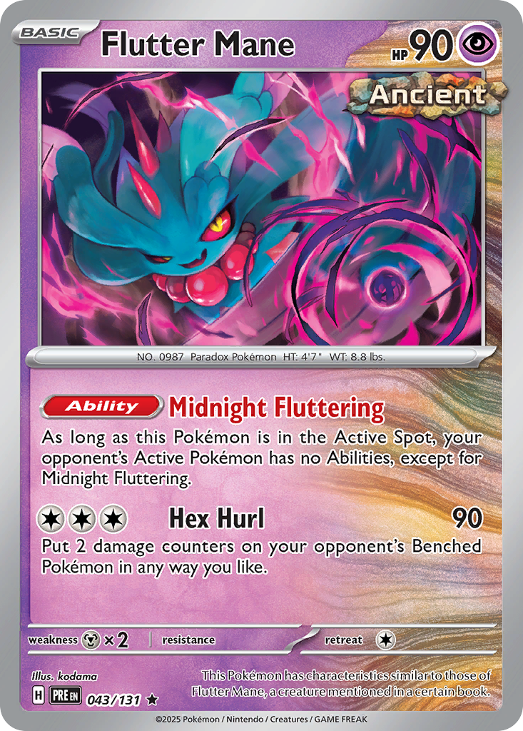 Flutter Mane – Prismatic Evolutions 043/131 Pokémon card