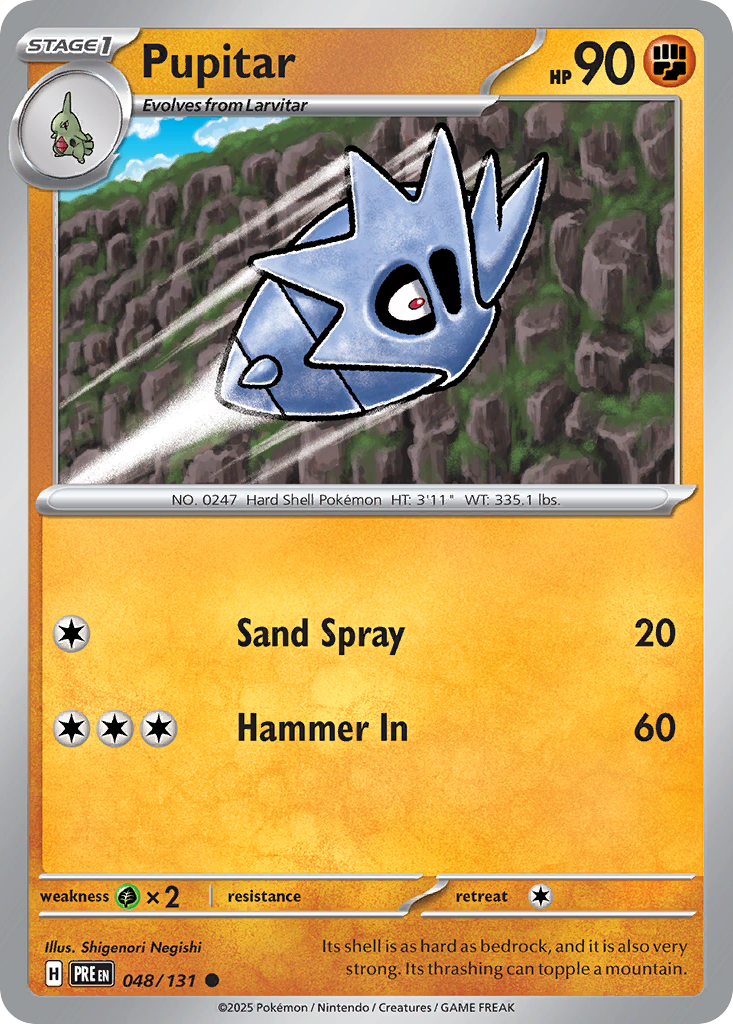 Pupitar – Prismatic Evolutions 048/131 Pokémon card