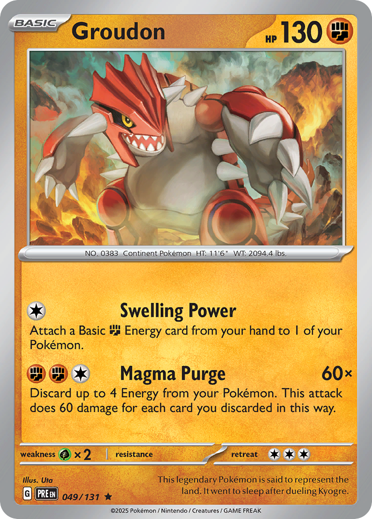 Groudon – Prismatic Evolutions 049/131 Pokémon card