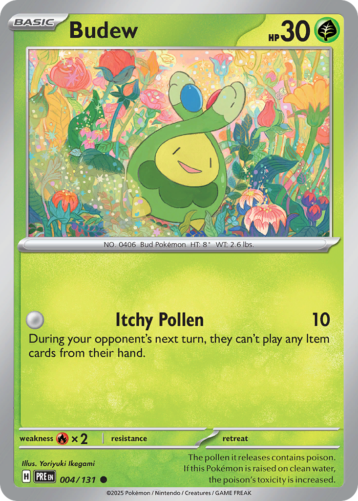 Budew – Prismatic Evolutions 004/131 Pokémon card