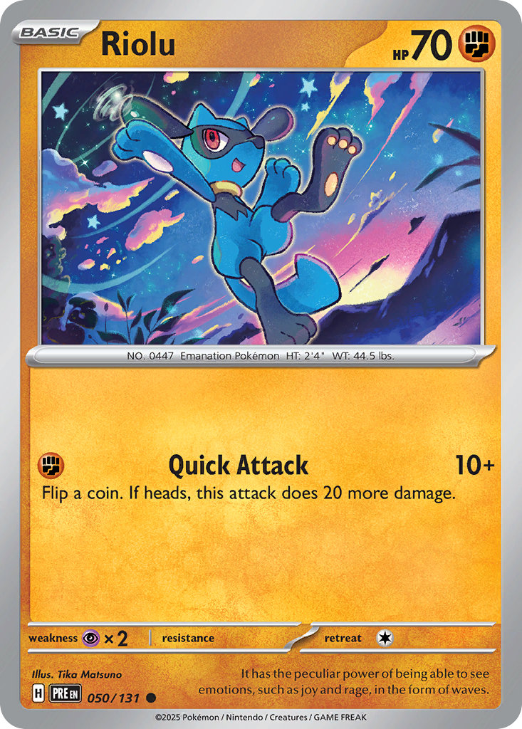 Riolu – Prismatic Evolutions 050/131 Pokémon card