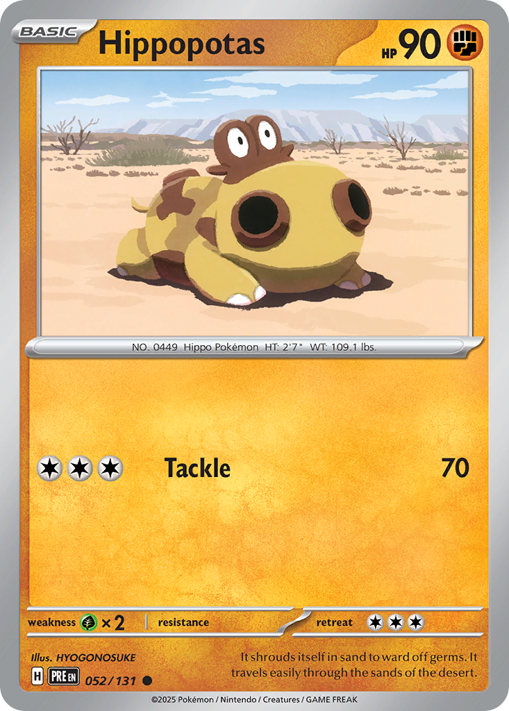Hippopotas – Prismatic Evolutions 052/131 Pokémon card