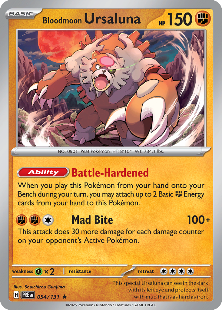 Bloodmoon Ursaluna – Prismatic Evolutions 054/131 Pokémon card