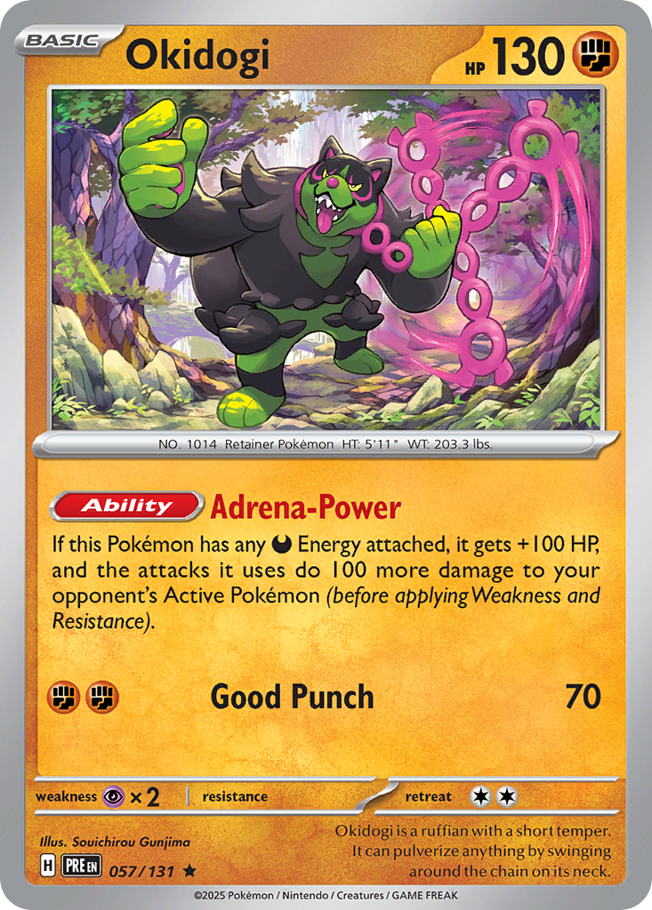Okidogi – Prismatic Evolutions 057/131 Pokémon card