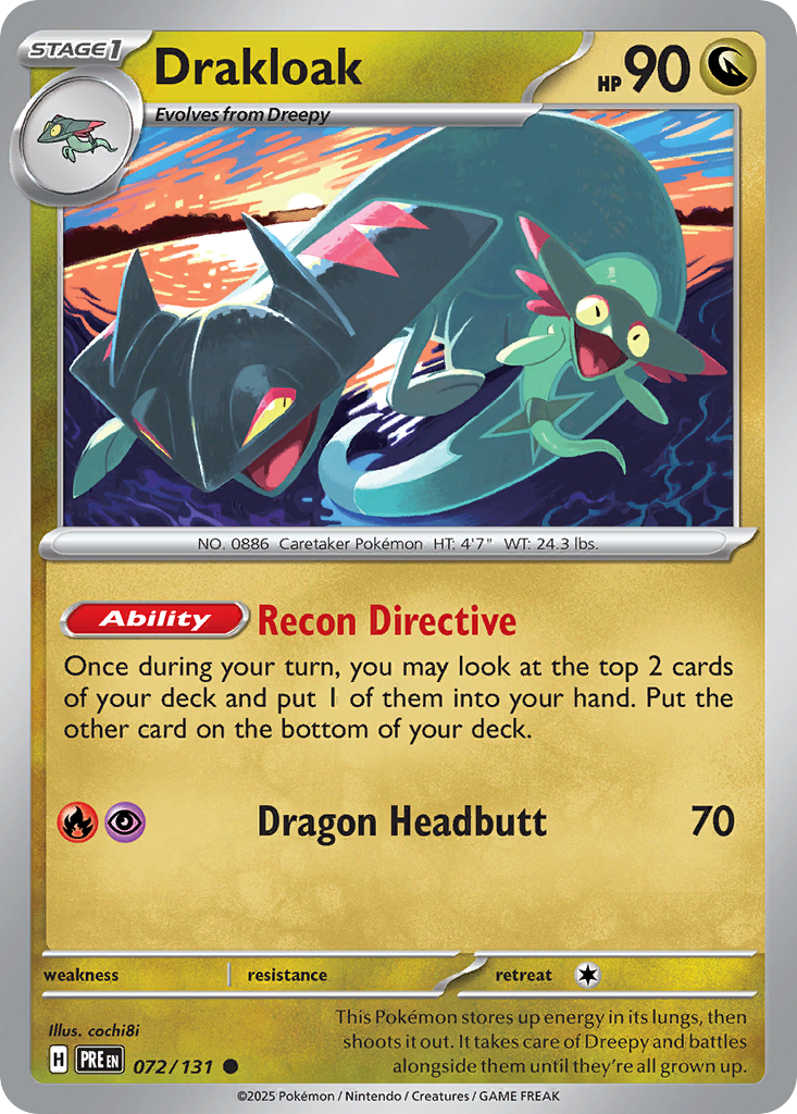 Drakloak – Prismatic Evolutions 072/131 Pokémon card