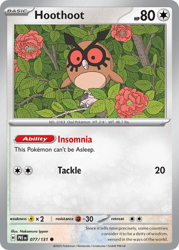 Hoothoot - Prismatic Evolutions 77