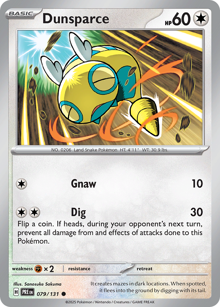 Dunsparce – Prismatic Evolutions 079/131 Pokémon card