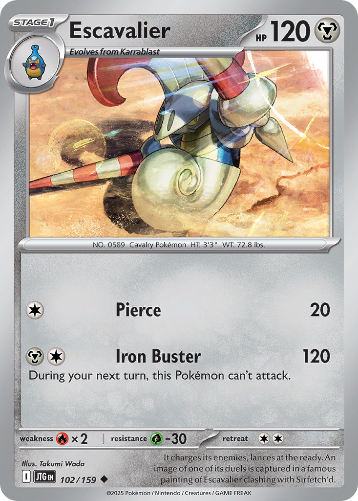 Escavalier – Journey Together 102/159 Pokémon card