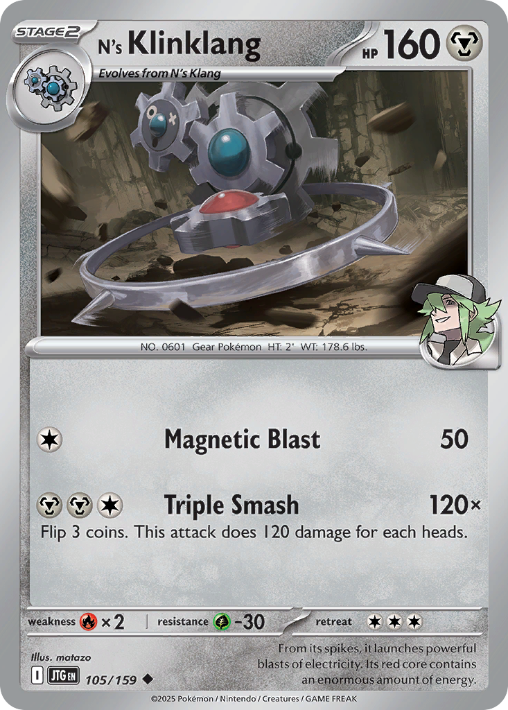 N's Klinklang – Journey Together 105/159 Pokémon card