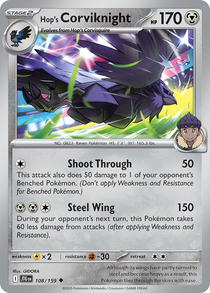Hop's Corviknight – Journey Together 108/159 Pokémon card
