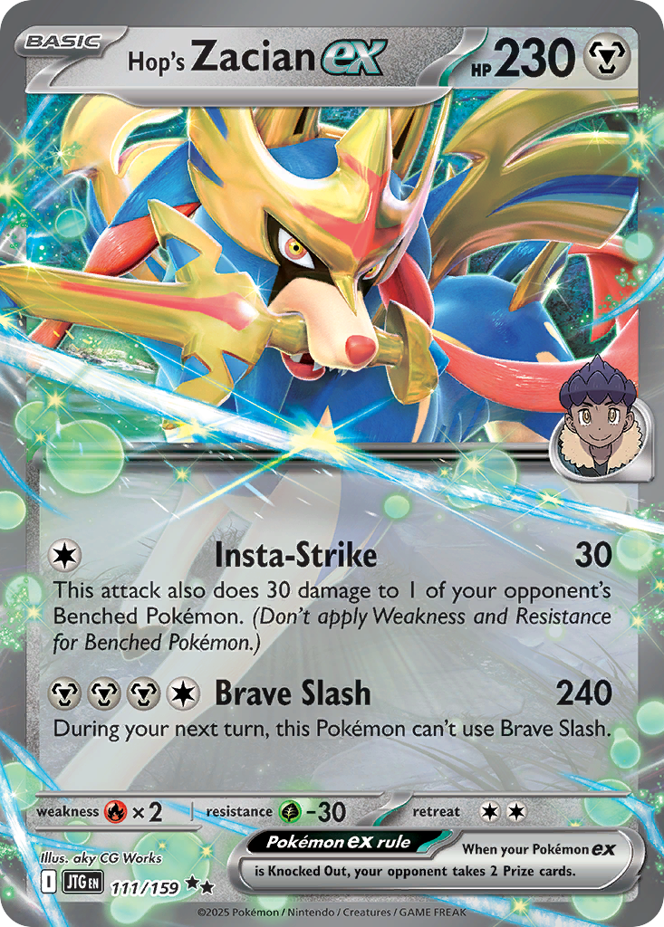 Hop's Zacian ex – Journey Together 111/159 Pokémon card