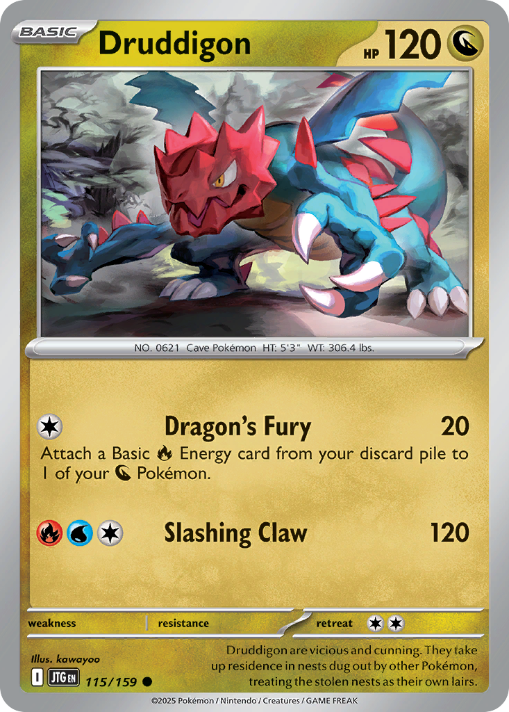Druddigon – Journey Together 115/159 Pokémon card