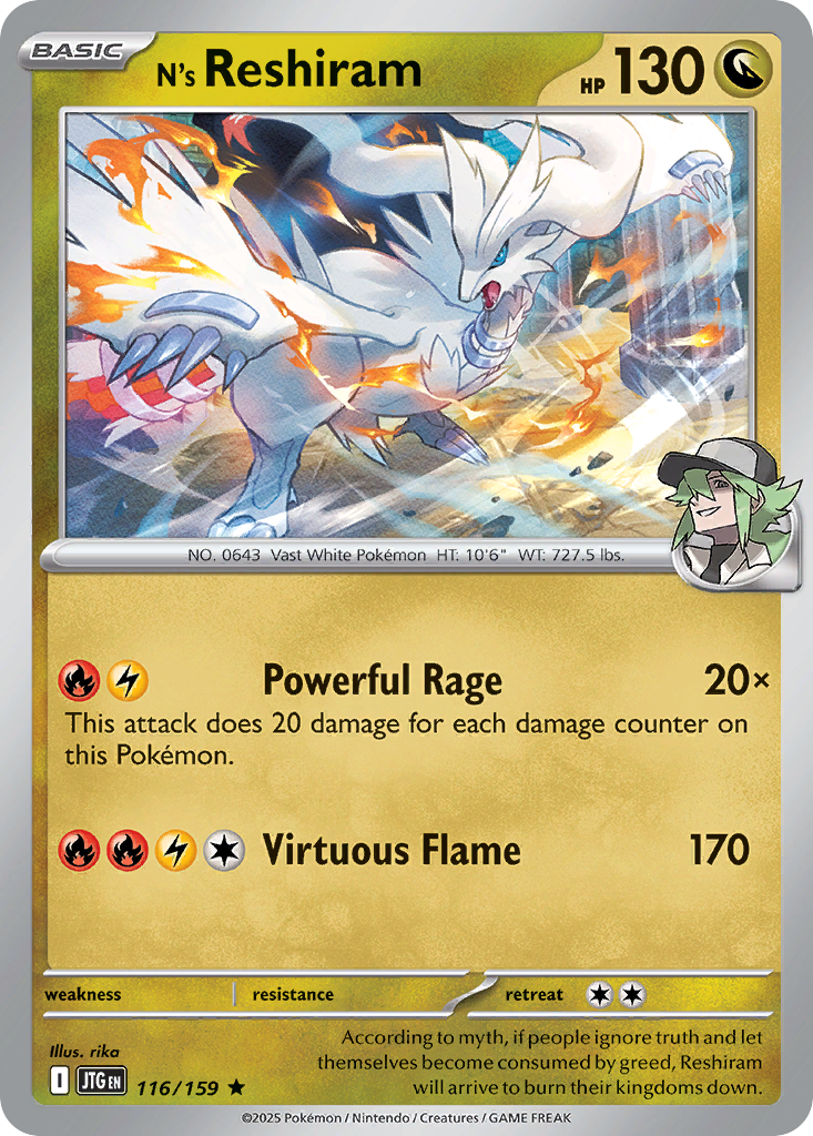 N's Reshiram – Journey Together 116/159 Pokémon card