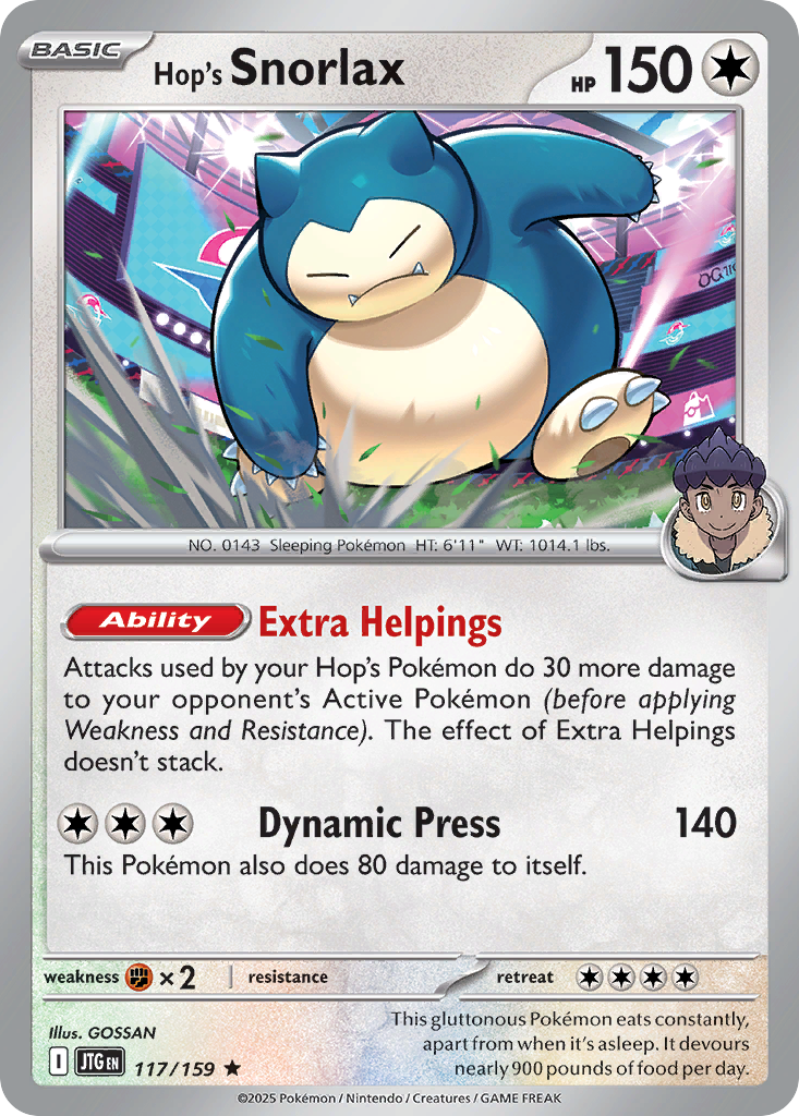 Hop's Snorlax – Journey Together 117/159 Pokémon card