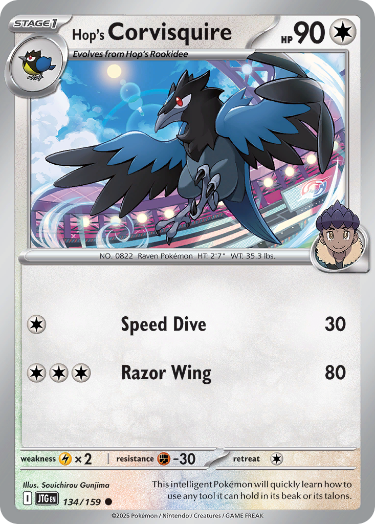 Hop's Corvisquire – Journey Together 134/159 Pokémon card
