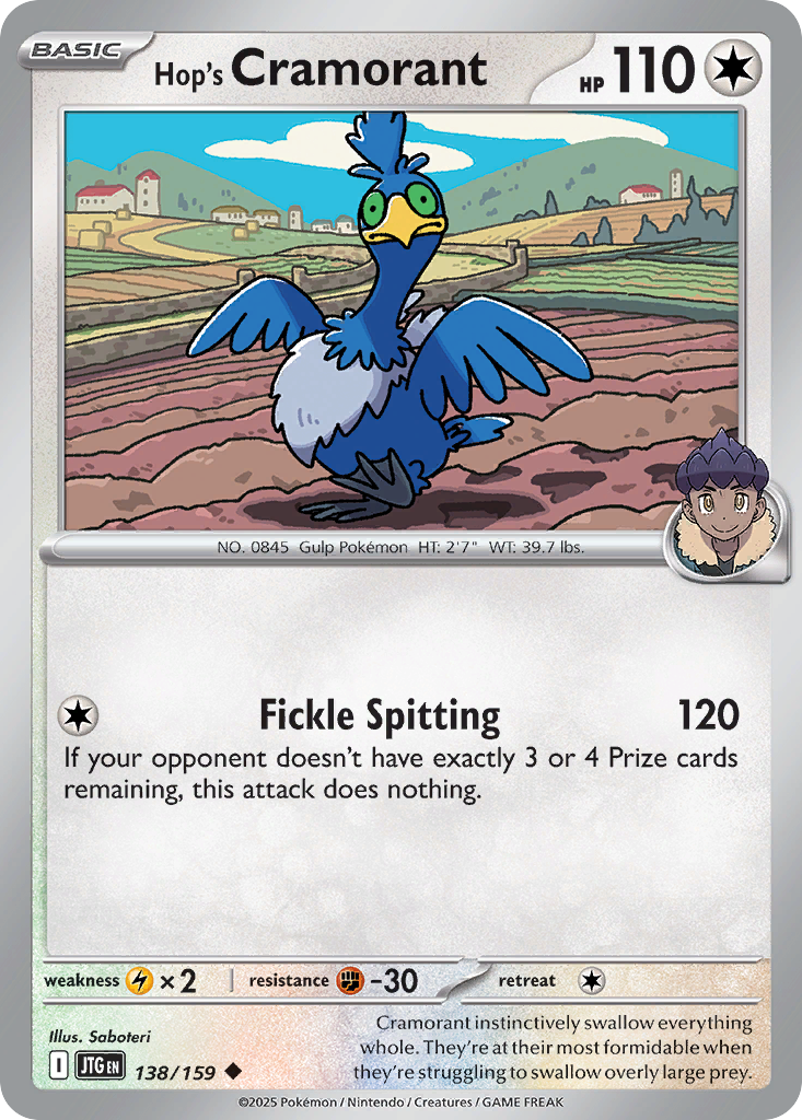 Hop's Cramorant – Journey Together 138/159 Pokémon card