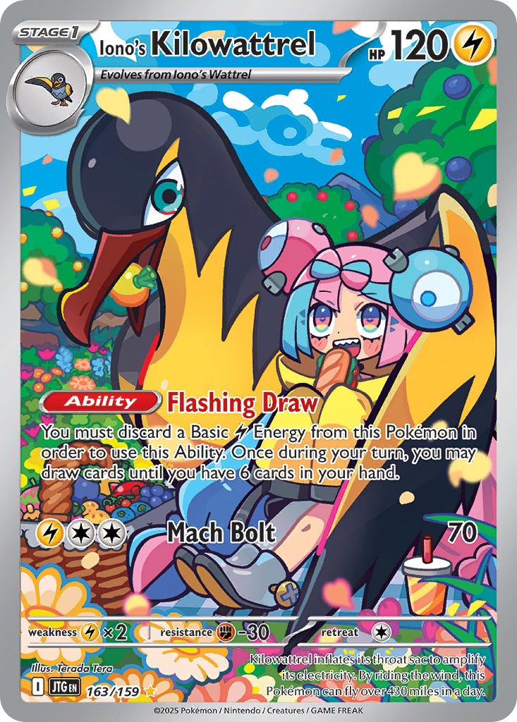 Iono's Kilowattrel – Journey Together 163/159 Pokémon card