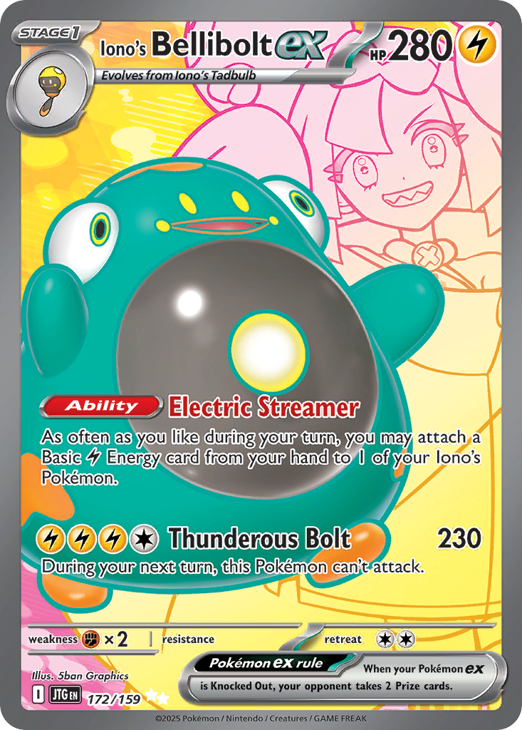 Iono's Bellibolt ex – Journey Together 172/159 Pokémon card