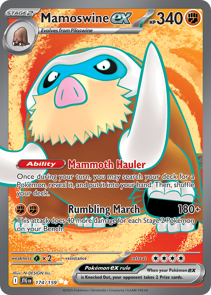 Mamoswine ex – Journey Together 174/159 Pokémon card