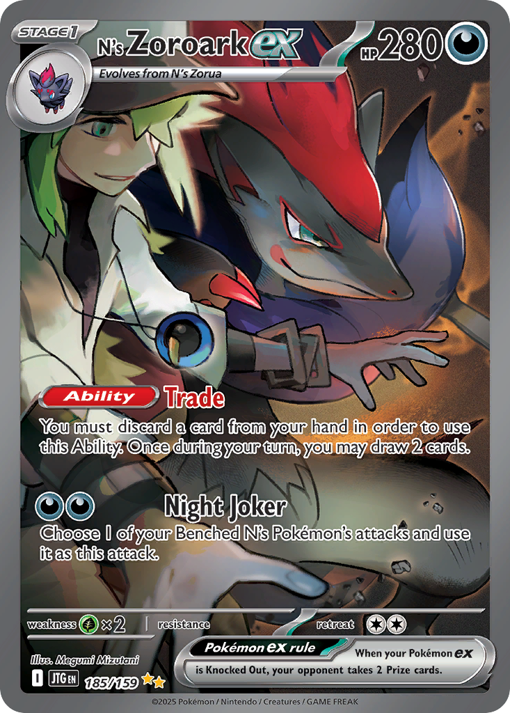 N's Zoroark ex – Journey Together 185/159 Pokémon card