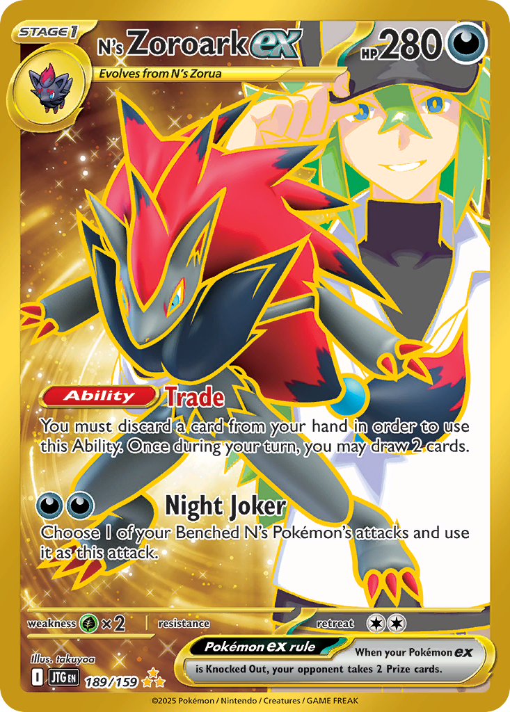 N's Zoroark ex – Journey Together 189/159 Pokémon card