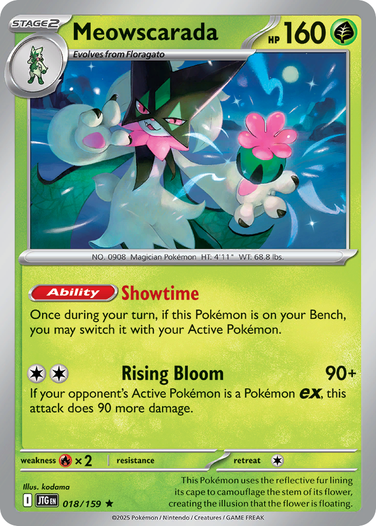Meowscarada – Journey Together 018/159 Pokémon card