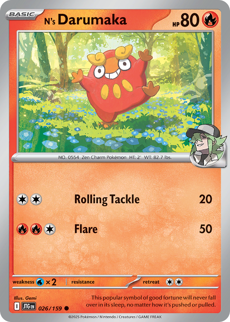 N's Darumaka – Journey Together 026/159 Pokémon card