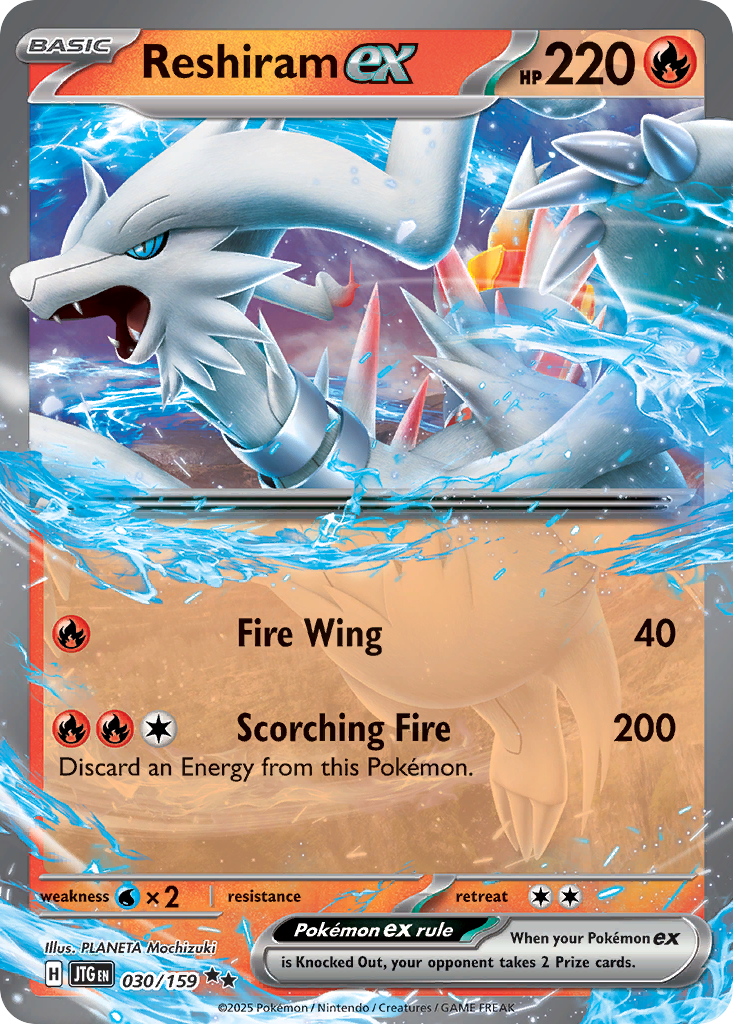 Reshiram ex – Journey Together 030/159 Pokémon card