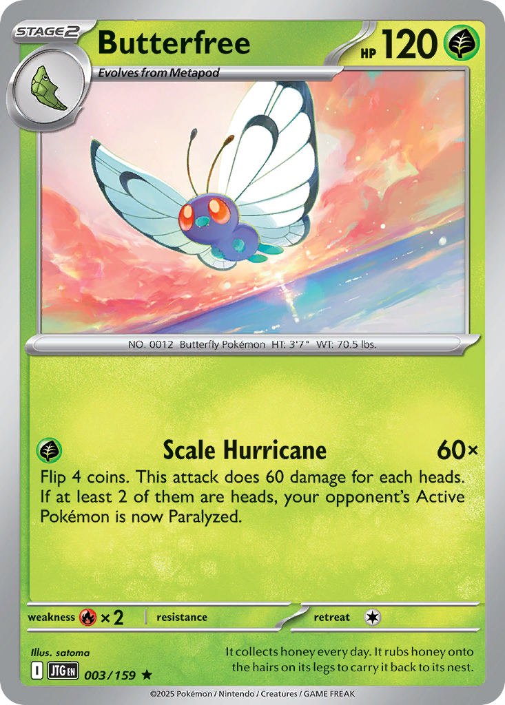 Butterfree – Journey Together 003/159 Pokémon card