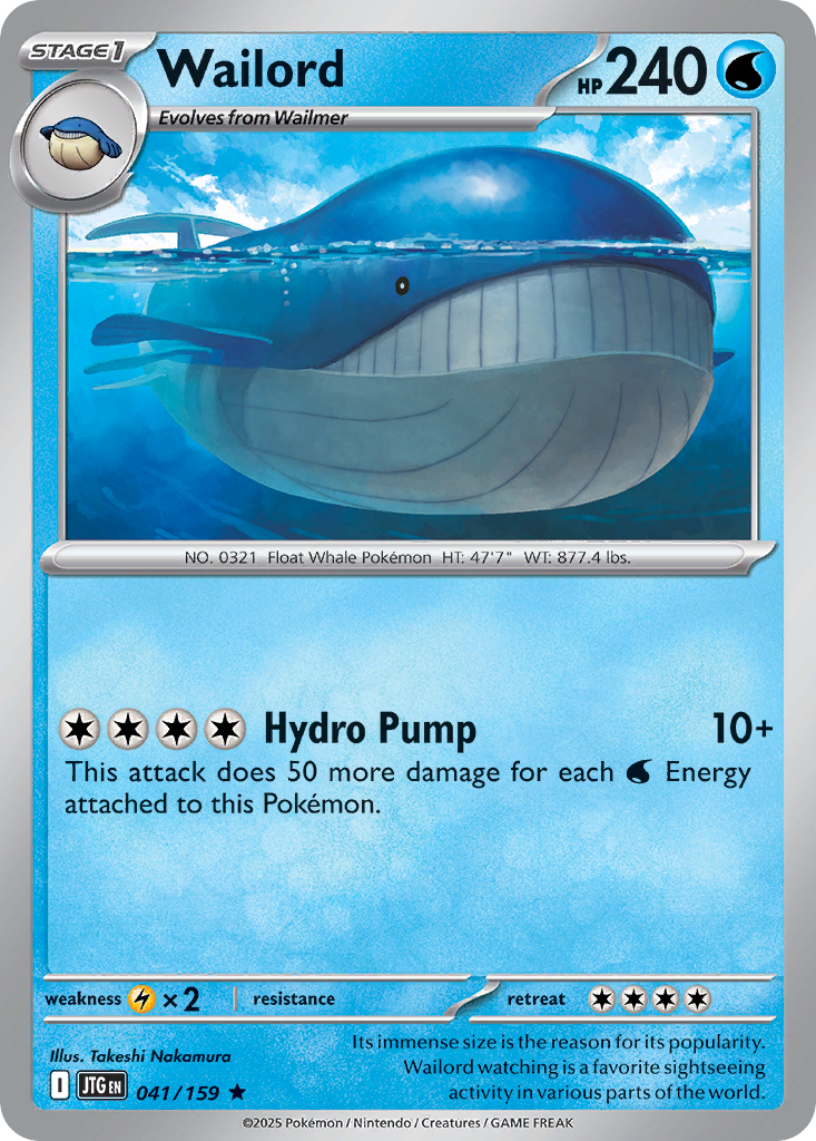 Wailord – Journey Together 041/159 Pokémon card