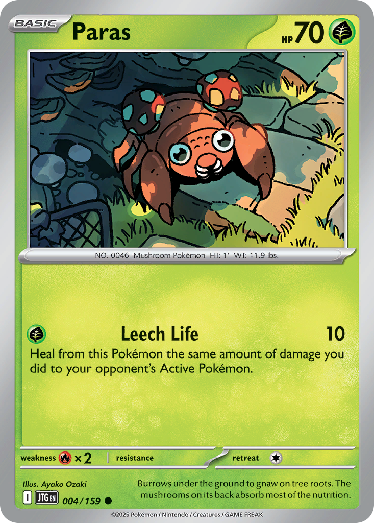 Paras – Journey Together 004/159 Pokémon card