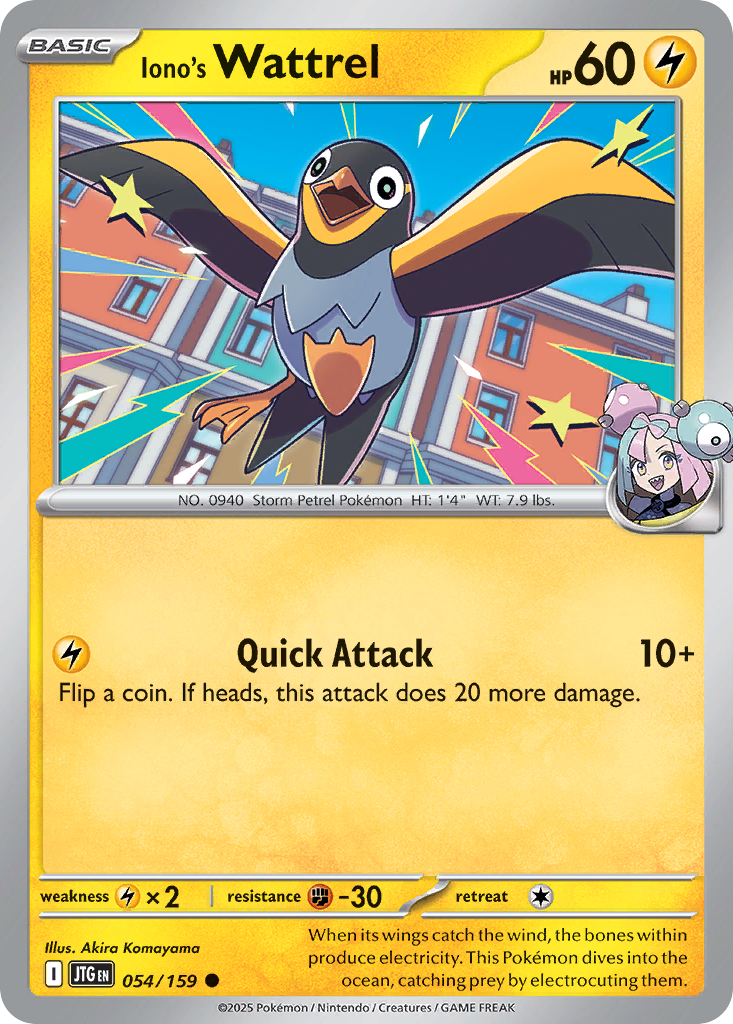 Iono's Wattrel – Journey Together 054/159 Pokémon card