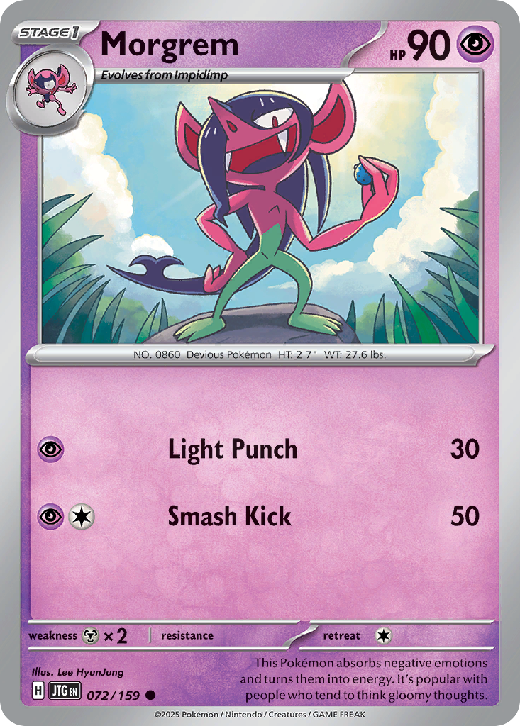 Morgrem – Journey Together 072/159 Pokémon card
