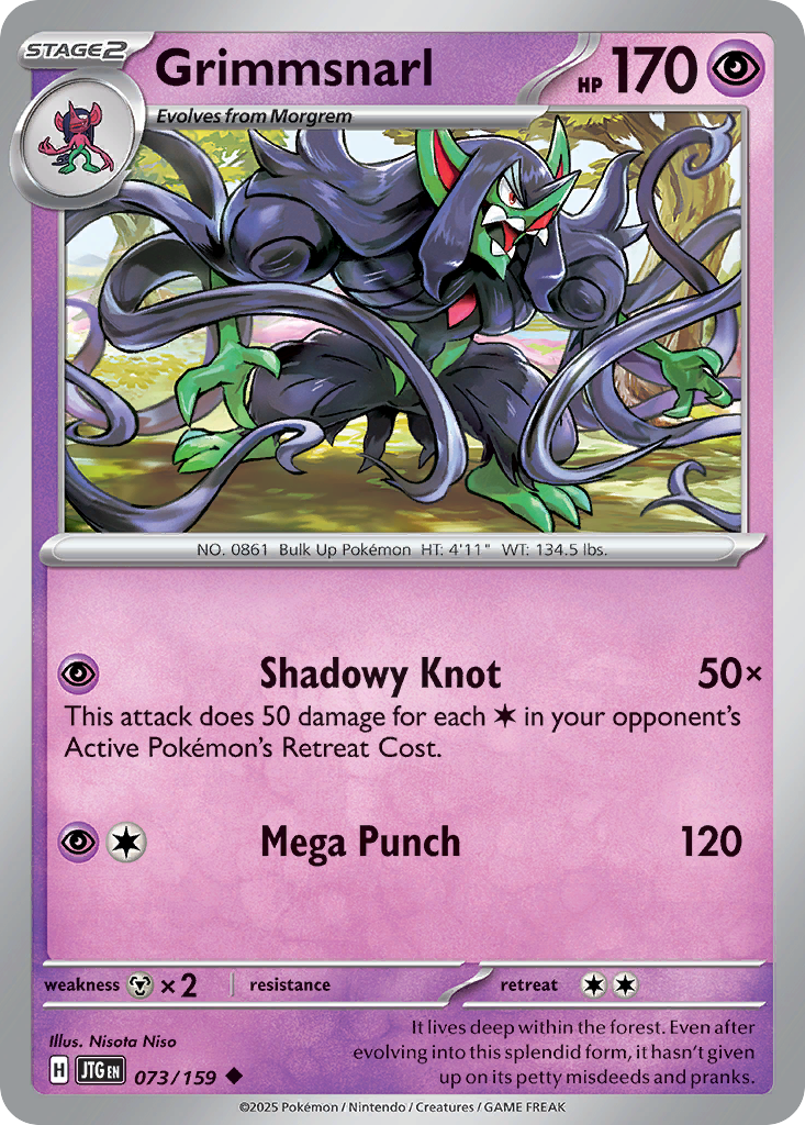 Grimmsnarl – Journey Together 073/159 Pokémon card