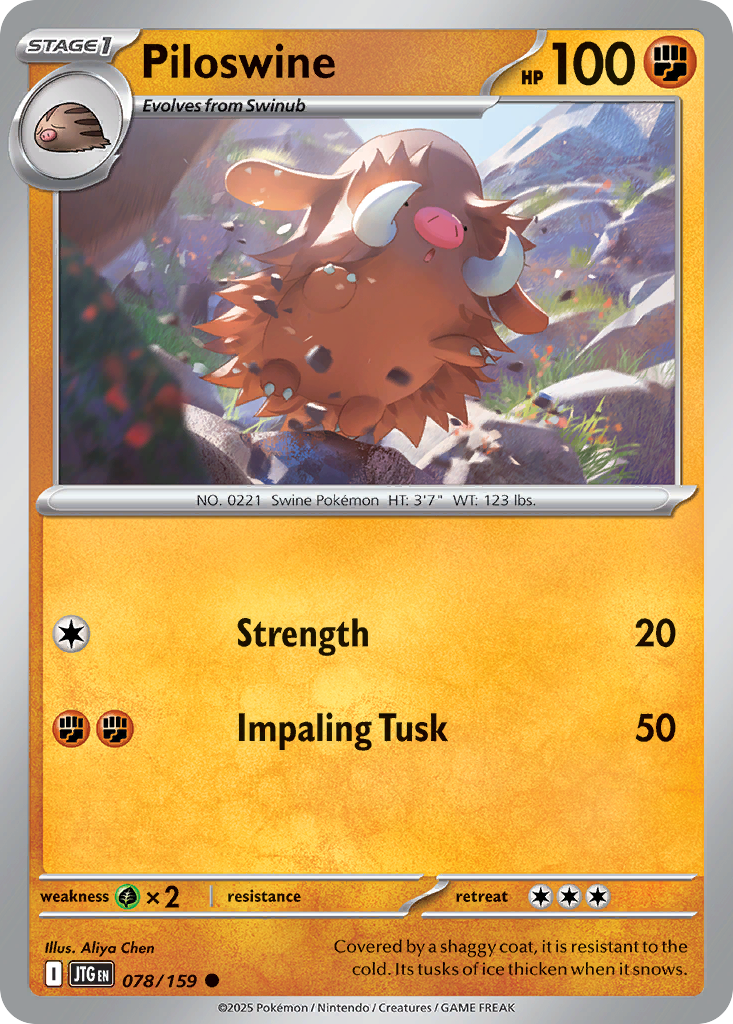 Piloswine – Journey Together 078/159 Pokémon card