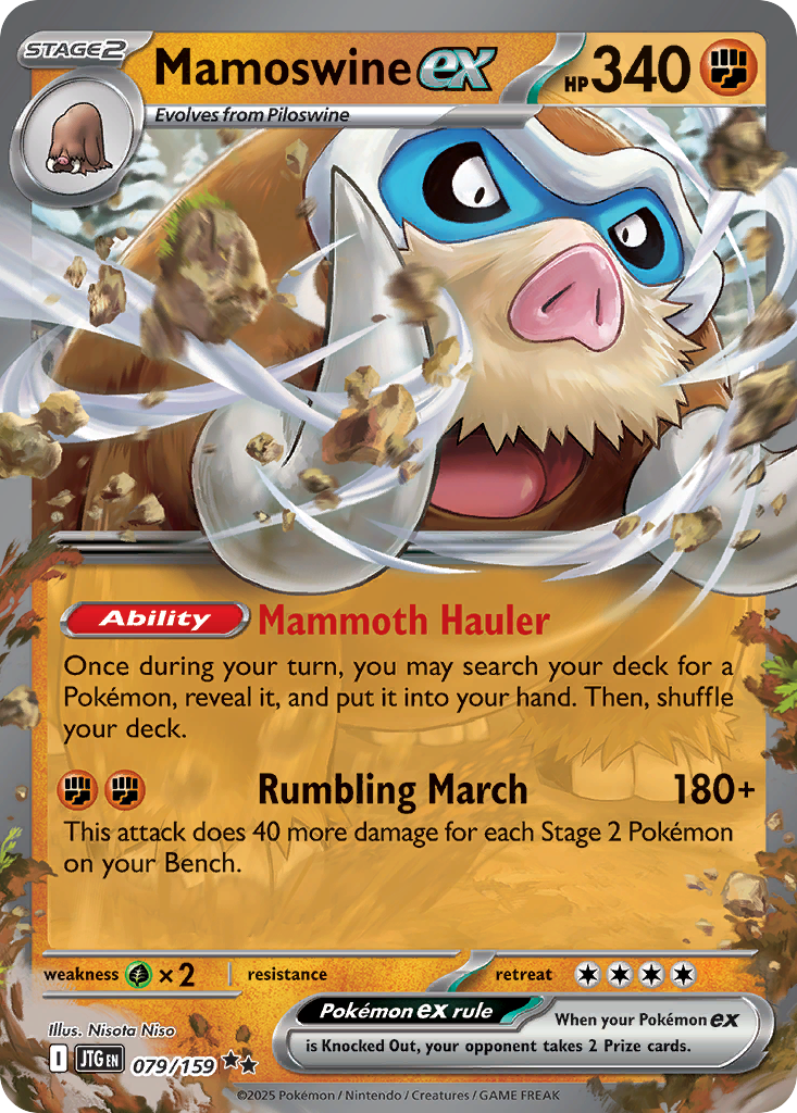 Mamoswine ex – Journey Together 079/159 Pokémon card