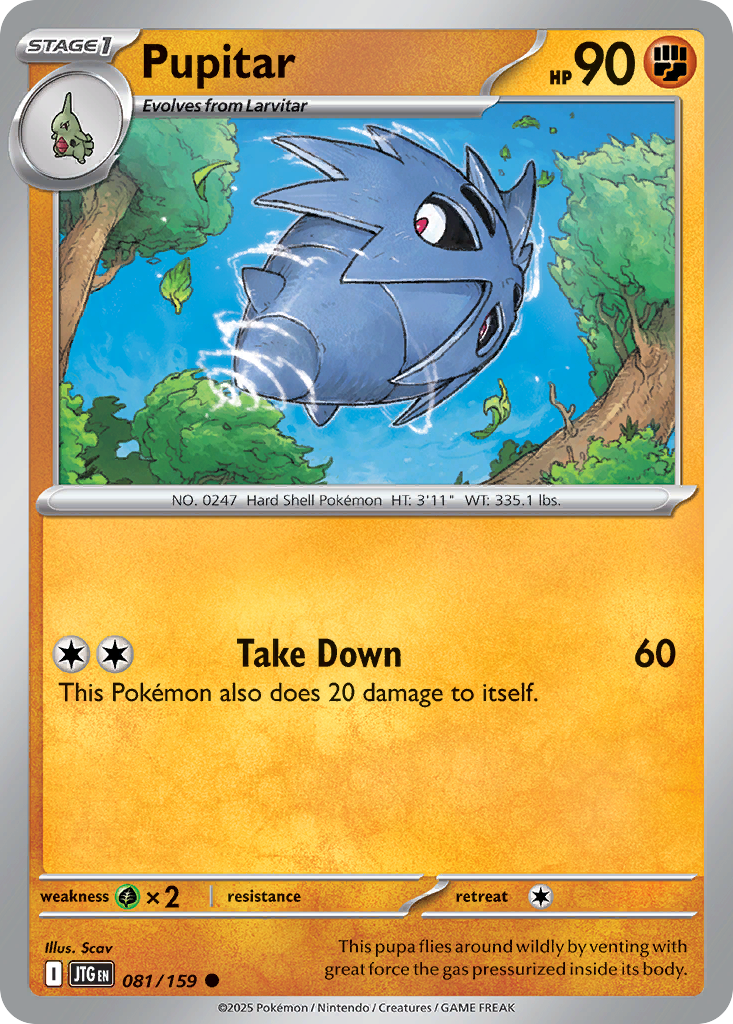 Pupitar – Journey Together 081/159 Pokémon card
