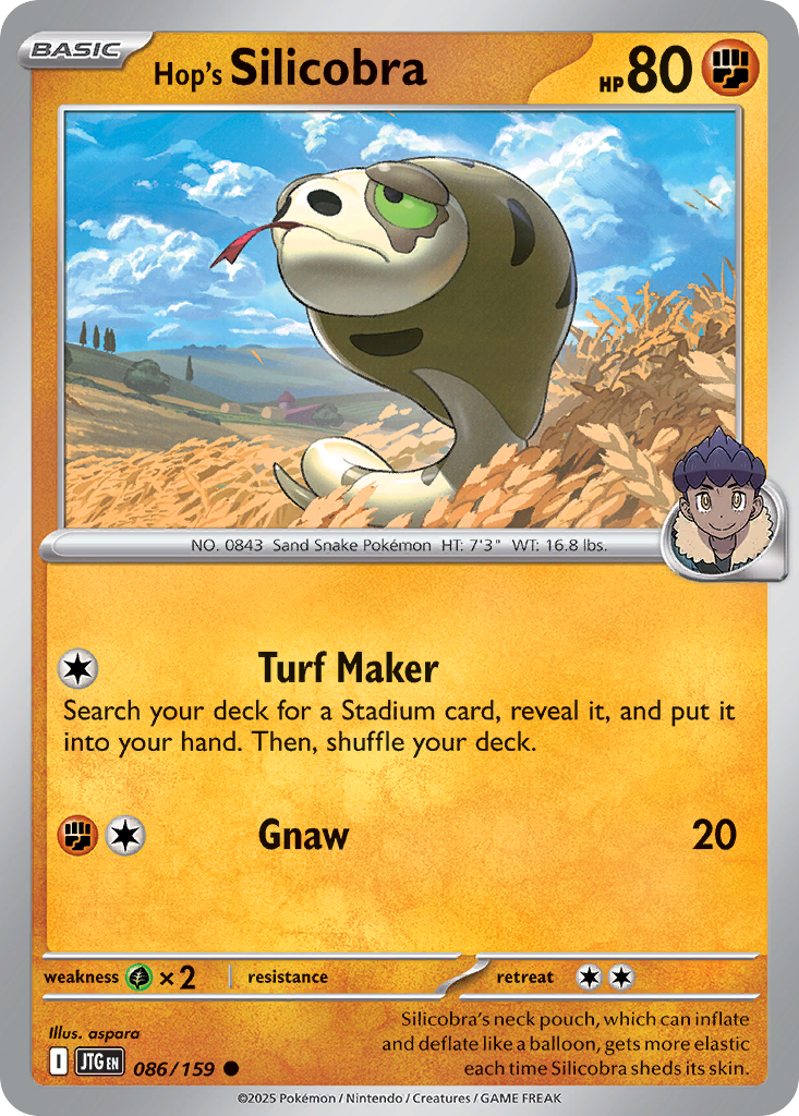 Hop's Silicobra – Journey Together 086/159 Pokémon card