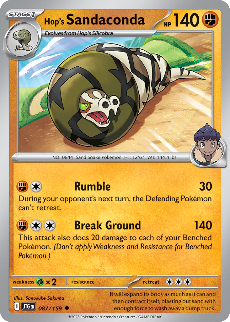 Hop's Sandaconda – Journey Together 087/159 Pokémon card