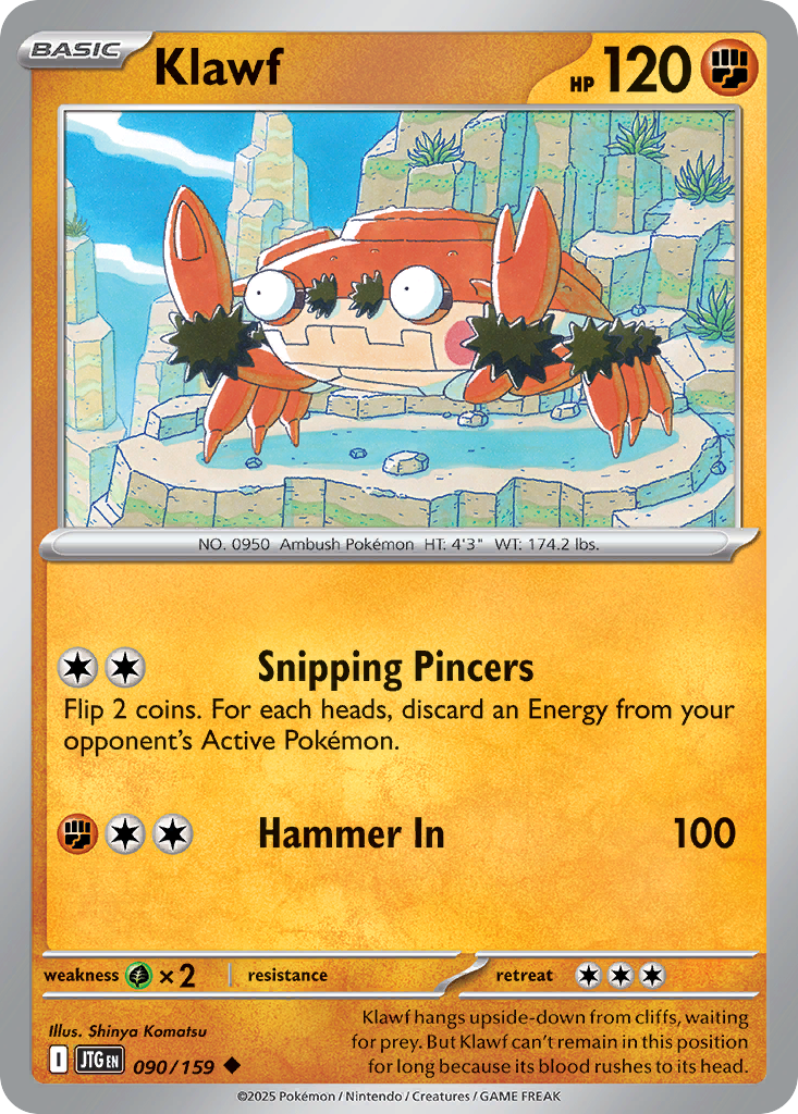 Klawf – Journey Together 090/159 Pokémon card