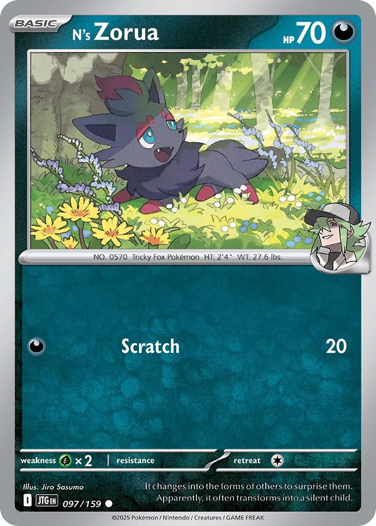 N's Zorua – Journey Together 097/159 Pokémon card
