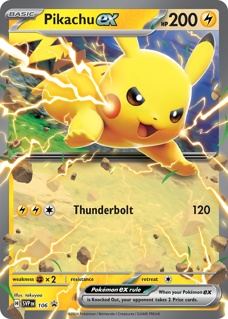 Pikachu ex – Scarlet & Violet Black Star Promos 106 Pokémon card