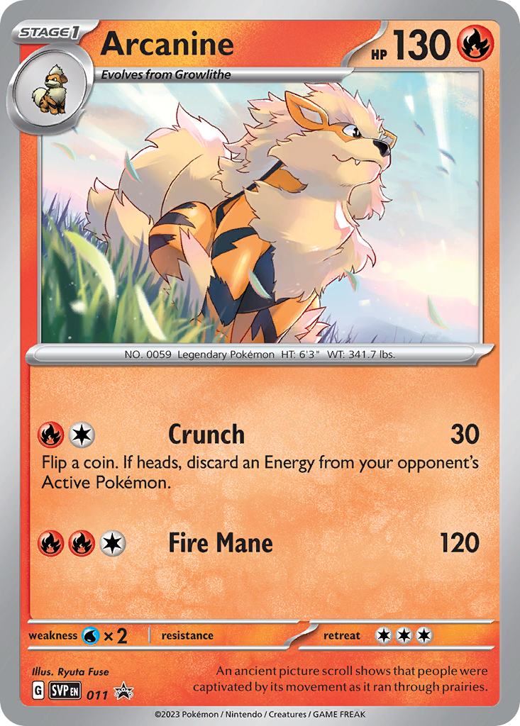 Arcanine – Scarlet & Violet Black Star Promos 011 Pokémon card