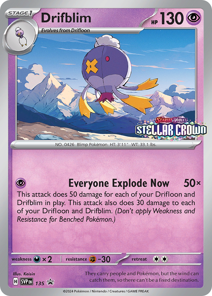Drifblim – Scarlet & Violet Black Star Promos 135 Pokémon card