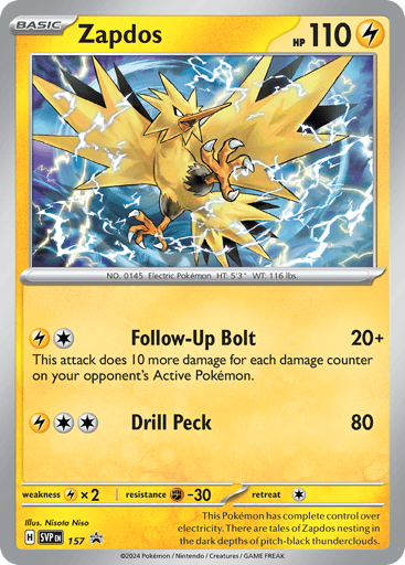 Zapdos - Scarlet & Violet Black Star Promos 157