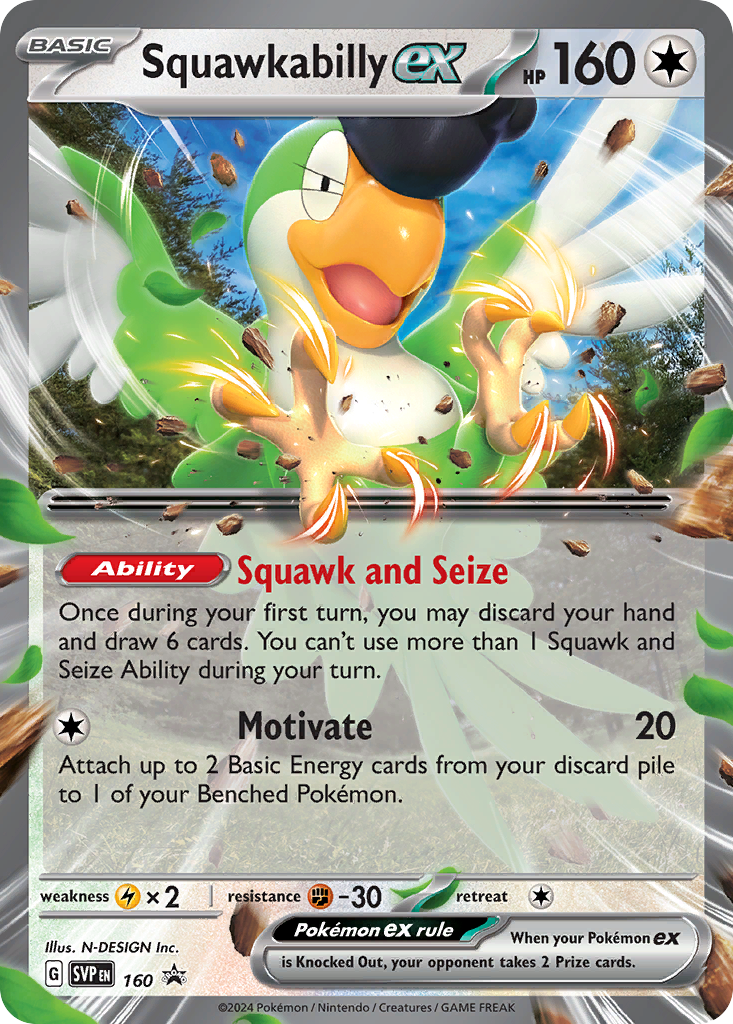 Squawkabilly ex – Scarlet & Violet Black Star Promos 160 Pokémon card