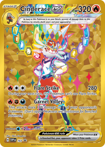 Cinderace ex - Scarlet & Violet Black Star Promos 163