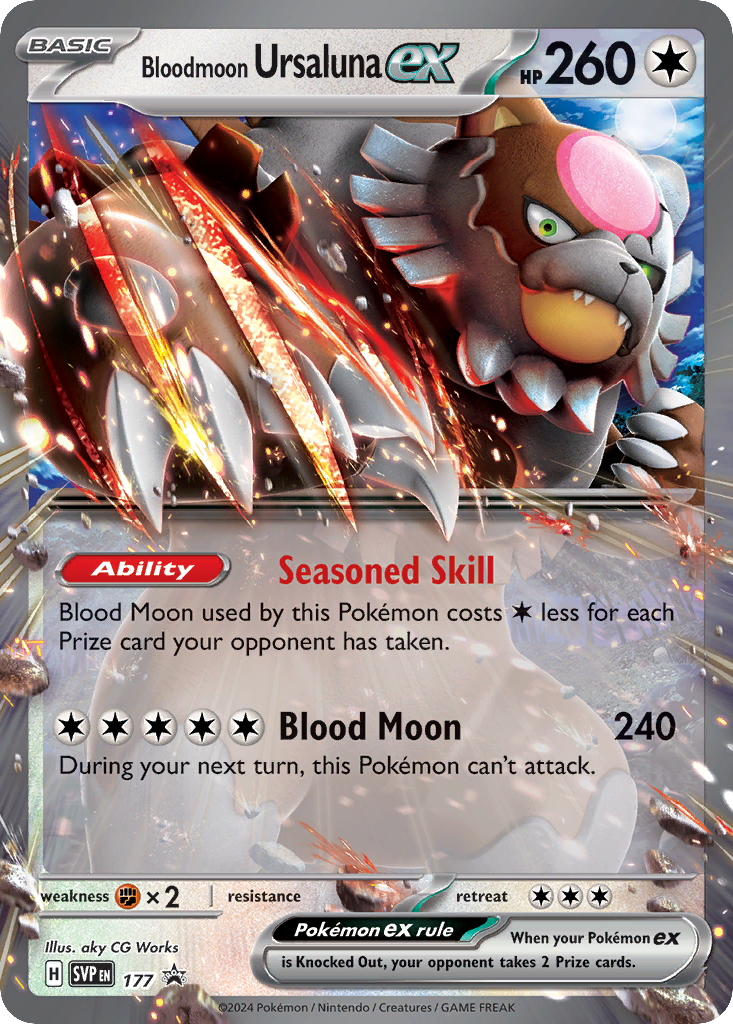Bloodmoon Ursaluna ex – Scarlet & Violet Black Star Promos 177 Pokémon card
